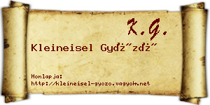 Kleineisel Győző névjegykártya